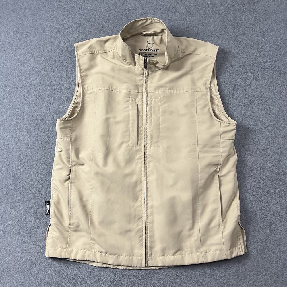 SCOTTeVest RFID Travel Vest Mens Large Full Zip RFID Photographer Utility Golf